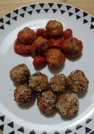 A picture of 404 * Veal, Zucchini, and Parmesan Meatballs 🥩🥒🧀 in Air Fryer.