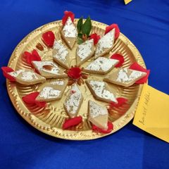 A picture of Mungfali (peanuts) katli.