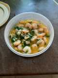 Gambas peladas al ajillo. Fácil y rápido