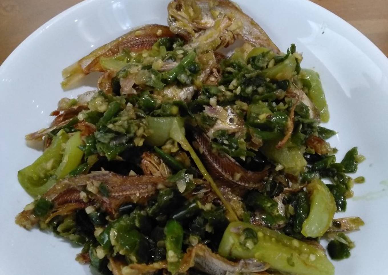 Ikan asin cabe ijo