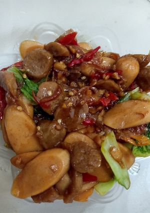 Foto resep Oseng bakso sosis + pokcoy