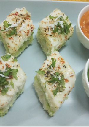 A picture of Instant Suji Sandwhich Dhokla.