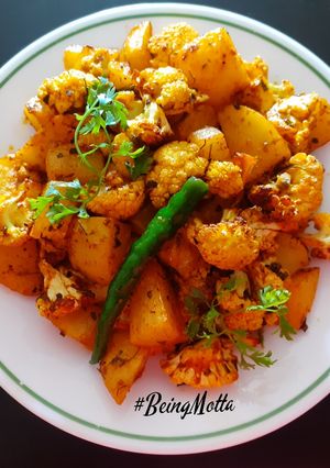 A picture of Grilled Cauliflower-Potato Subzi (Airfryer).
