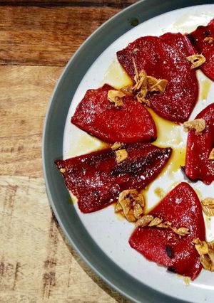 A picture of Confit of Piquillo Peppers.