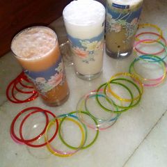 A picture of Tricolor gulkand lassi.