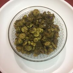 Baby corn aloo green masala A picture of Baby corn aloo green masala.