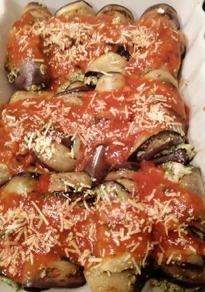 Una foto de Canelones de berenjenas