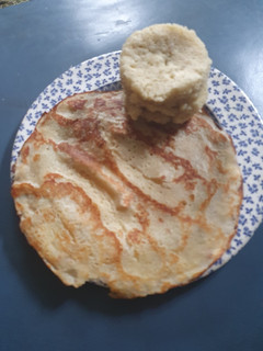 A picture of White Choc. Microwave Cake an W.C. Pancakes.