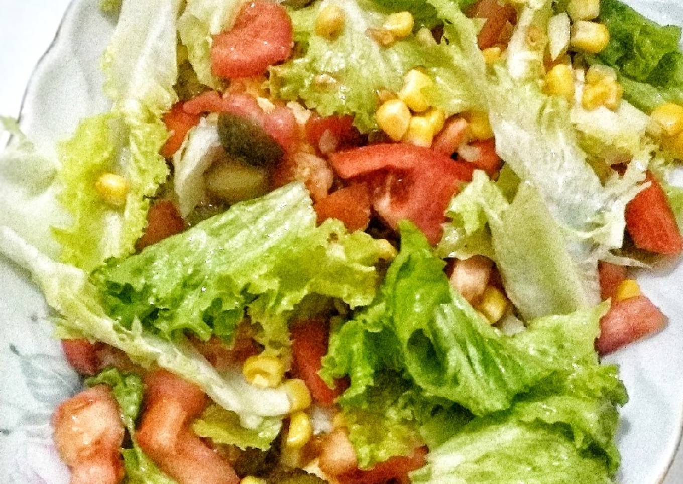 Salad with cornichon pickles