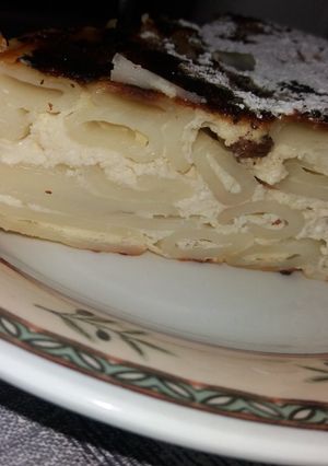 O poză a rețetei Budinca de macaroane cu branza dulce.