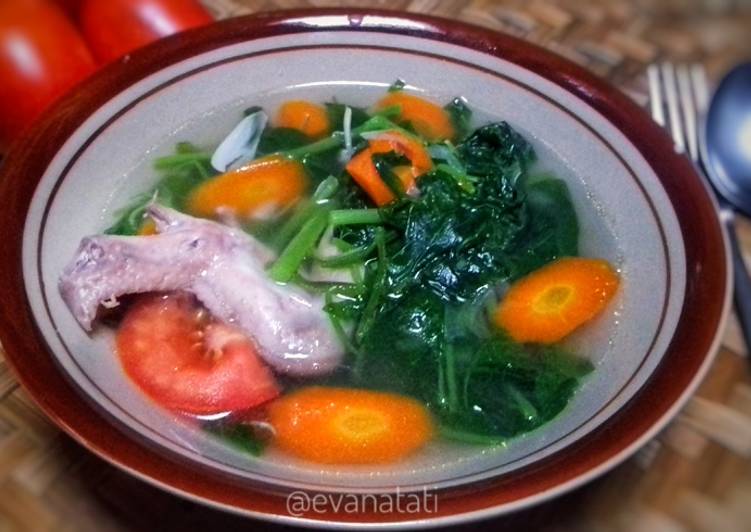 Sayur Bayam Ayam Kuah Bening Simpel