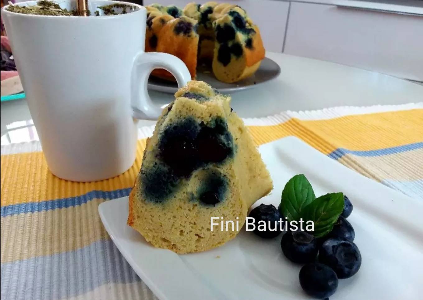 Bizcocho de arándanos saludable (sin gluten)