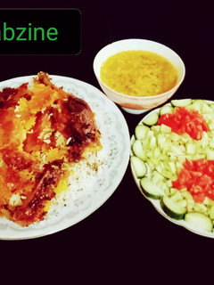 عکسی از دستور ارمنی پلو یا ته انداز مرغ 🐔🍗