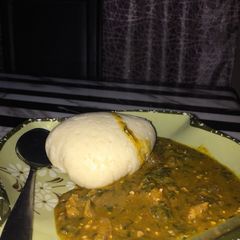 A picture of Semo And ogbono soup.
