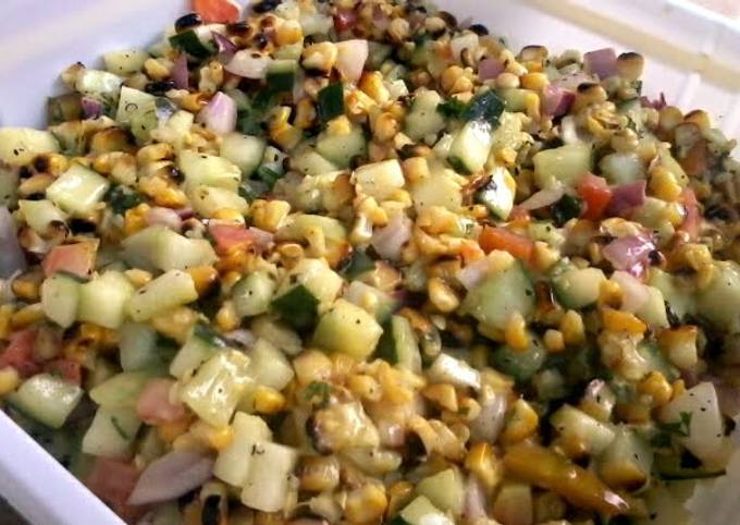 GRILLED CORN AND CUCUMBER SALAD