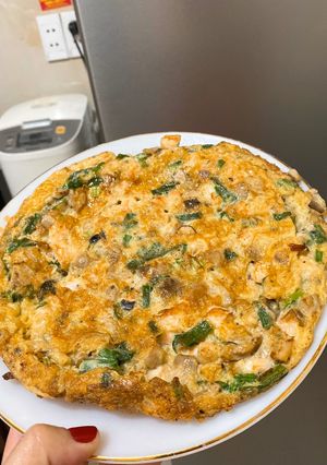 Hình của món Tôm nấm đúc thịt ăn với cơm.