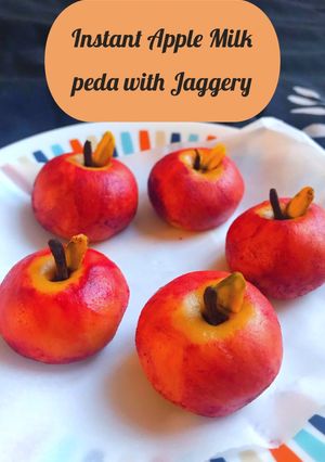 A picture of Apple peda with Jaggery.