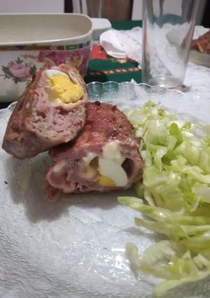 Una foto de Arrollado con carne molida de pollo