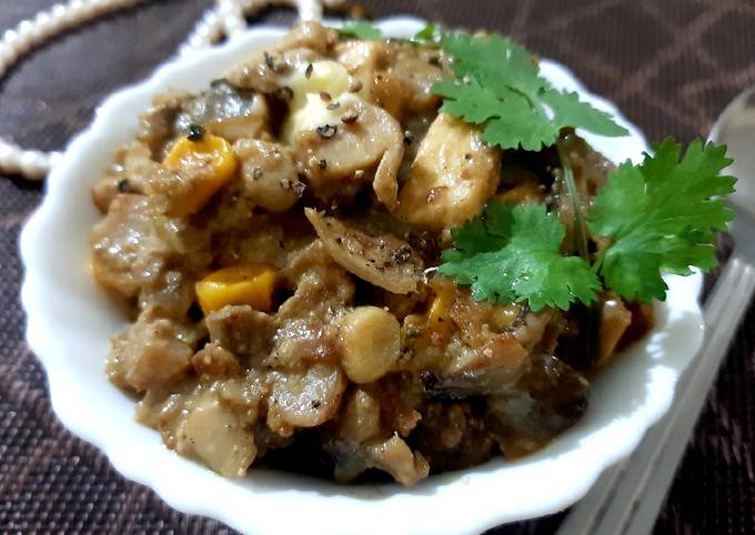 Mushroom, Corn, Paneer Kalimirch Recipe