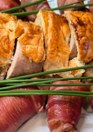 Gombával töltött szűzpecsenye leveles tésztában recept fotója