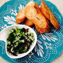 A picture of Crostini with Olive Relish.