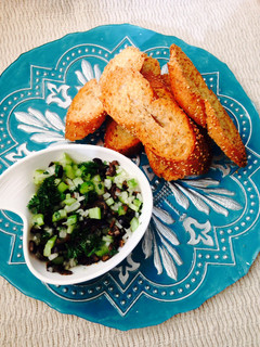 A picture of Crostini with Olive Relish.