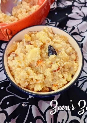 A picture of Foxtail Millet and Apple Halwa.