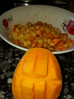 A picture of Mango corn salsa.