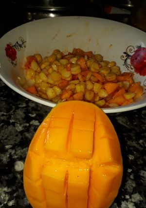 A picture of Mango corn salsa.