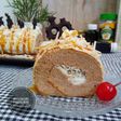 Bolu Gulung Chiffon Pisang Coklat Keju Banana Chiffon Roll Cake