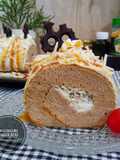 Bolu Gulung Chiffon Pisang Coklat Keju Banana Chiffon Roll Cake