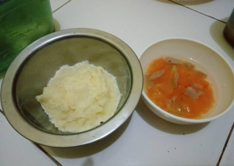 Resep Mashed potato with tomato soup super simple Anti Gagal