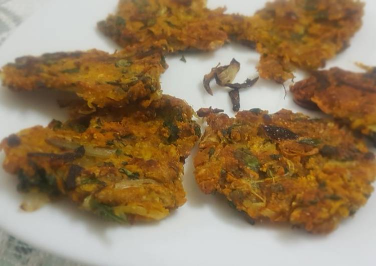 No fry onion palak pakodas