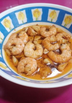Una foto de Langostinos al pil pil