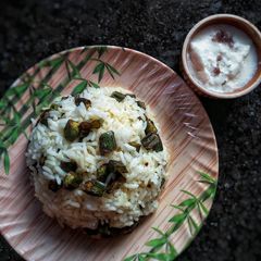 A picture of Bhindi Pulao.