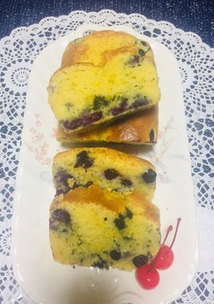 Una foto de Queque de Arándanos y Queso crema!