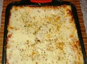 Una foto de lasagna fácil sin carne