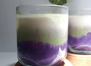 Foto resep Indomilk Kental Manis Creamy Matcha Latte Ubi Ungu
