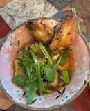 Wonton, seafood noodles, crispy chicken (hoành thánh, mì hải sản, gà giòn)