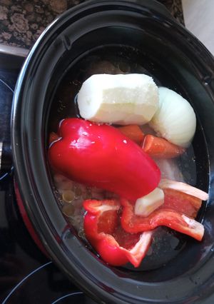 Una foto de Alubias blancas con verduras
