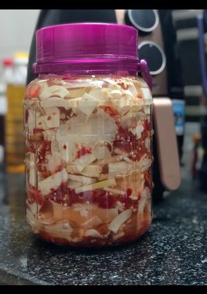 Hình của món Măng tre gai ngâm ớt.
