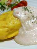 Omelet Rice with Mentaiko Cream Sauce