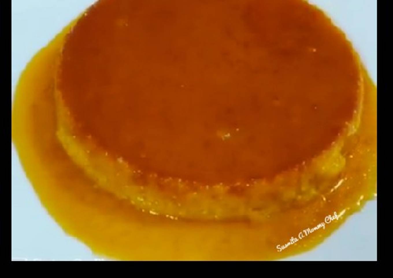 Caramel custard pudding with leftover breads (eggless)