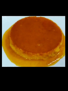 A picture of Caramel custard pudding with leftover breads (eggless).