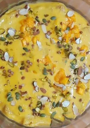 A picture of Mango Shrikhand.