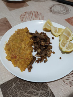 Una foto de Arroz con boniato y calabaza