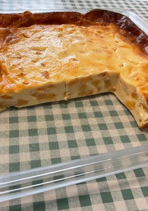 Une photo de Flan aux coings, yaourt, crème et vanille
