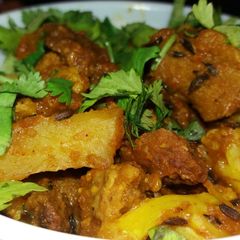 A picture of Oil free amritsari vadi with other veggies.