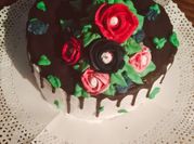 Una foto de ganache de chocolate con manteca