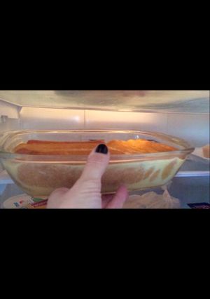 Una foto de Flan con vainilla y crema repostera